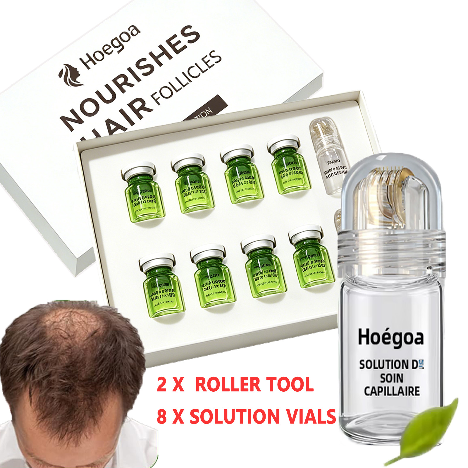 Derma Roller 0.25 - 0,25 mm Haarverzorgingsset met micro-naaldroller +